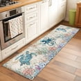 thumbnail image 2 of Vintage Coastal 2'x6' Runner Rugs for Hallway Kitchen Bedside Non Slip Washable, Sea Turtle Octopus Coral Beach Nautical Entryway Rug Runners with Rubber Backing, Long Carpet Runner for Laundry Room, 2 of 8