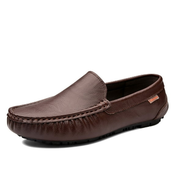 Moccasin Slippers Men's Casual Leather Loafers Slip-On Driving Shoes Breathable Moccasins for Men Comfortable Lightweight Summer Shoes Stylish Office Casual Wear Mocasines para Hombre