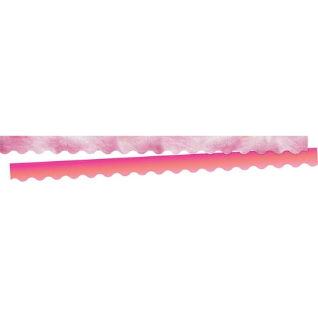 UPC: 0704068009417 | BARKER CREEK Double-Sided Scalloped Border  Pink Tie-Dye and Ombré  for Bulletin Boards  Reception Areas  Halls  Break Rooms  Office  School  Home Learning Decor  2.25” x 39’ (941)