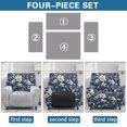 thumbnail image 5 of HUIACONG Vintage Blue Toile De Jouy 4-Piece Recliner Slipcovers, Side Pocket Wrinkle Free Soft Breathable Fabric, Non-Slip Full Coverage Furniture Protector for Farmhouse Living, 5 of 7