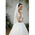 thumbnail image 4 of EllieWely 2 Tier Fingertip Length 90 cm(35 inch) Crystal Wedding Bridal Veil With Metal Comb X13, 4 of 5