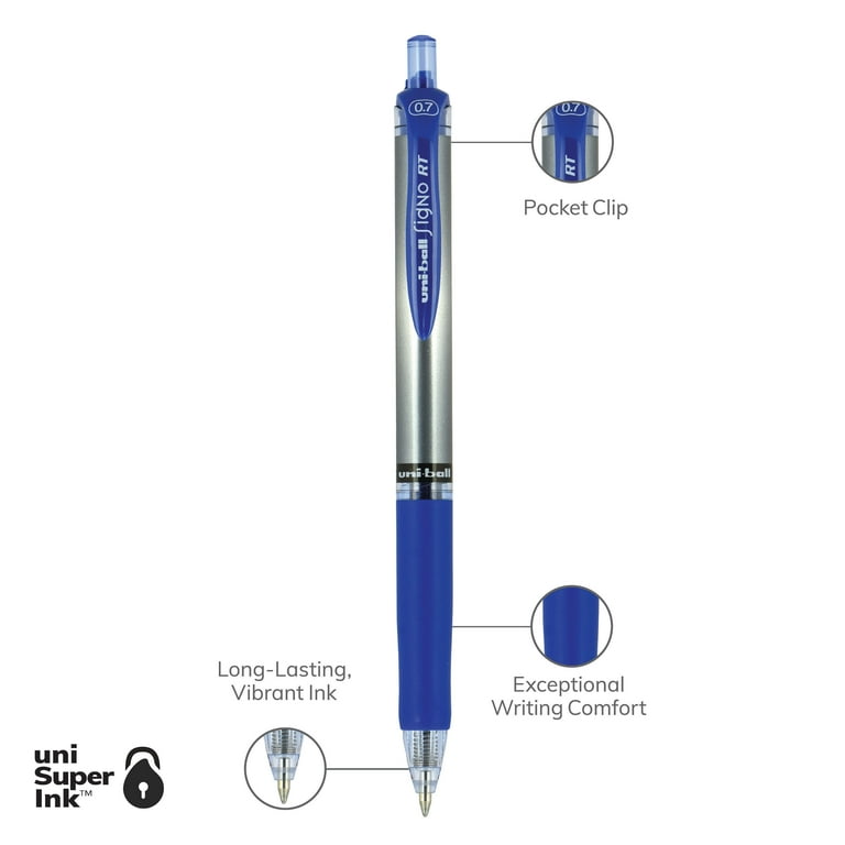Bolígrafos Uni-ball Signo UMN-207 - Pack De 3 (negro, Azul
