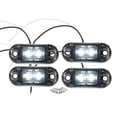 thumbnail image 1 of Unique Bargains Luz de marcador lateral delantera trasera 2 LED para camión, caravana, furgoneta, camión, RV, plástico, blanco (juego de 4), 1 of 1
