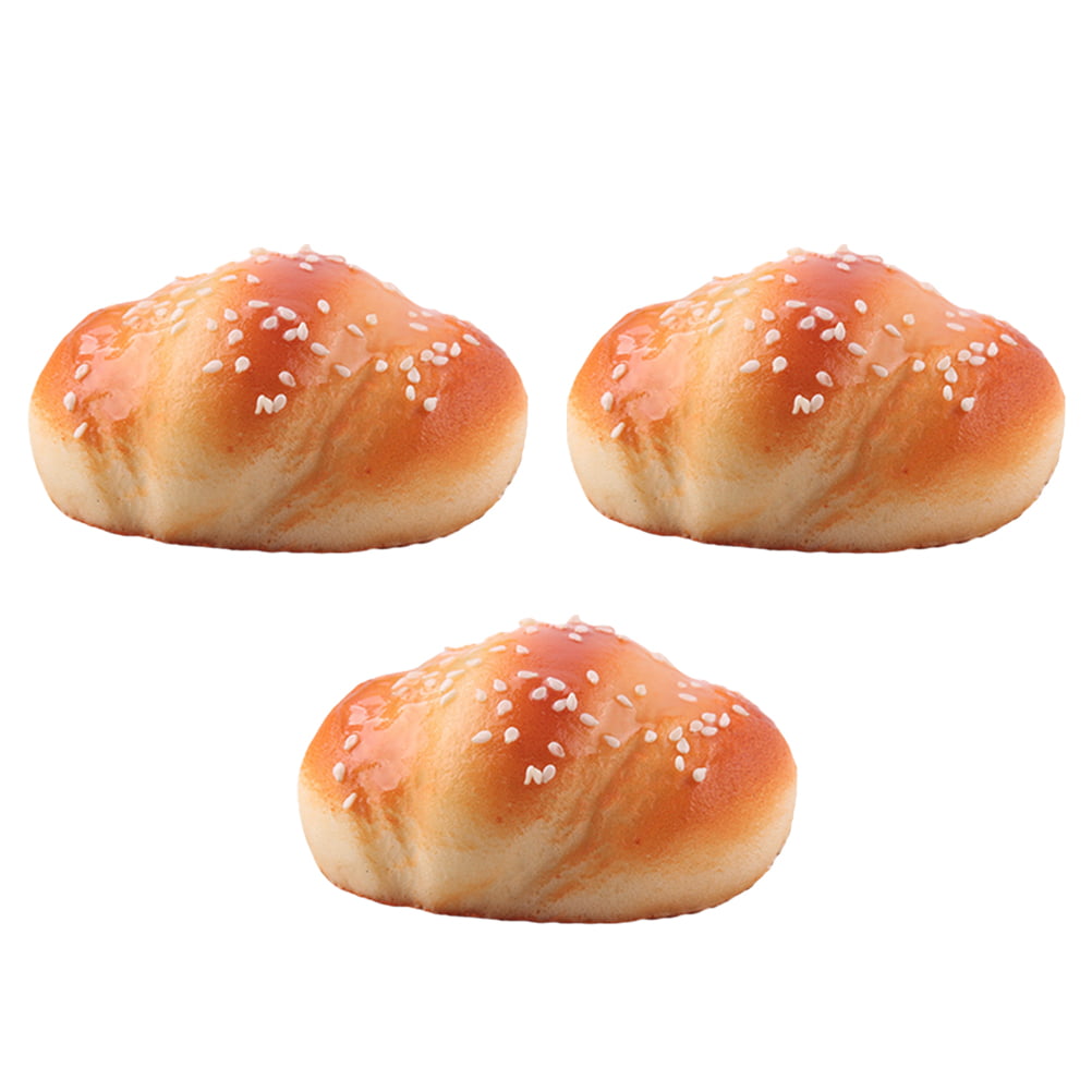3Pcs Simulation Bread Fake Food Decoration Baking Shop Ornament Slow Toy