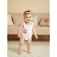 thumbnail image 3 of Miaouyo Infant Baby Girl Birthday Romper 0 3 6 12 18 Months Casual Shell Letter Embroidery Sleeveless Corduroy Jumpsuit for Newborn Cute Clothes, 3 of 9