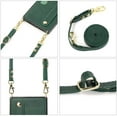 thumbnail image 3 of Case for Apple iPhone 14 with Card Slot Holder, Removable Adjustable Shoulder Strap Lanyard Crossbody Neck Purse Phone Case for iPhone 14 KB Green, 3 of 13