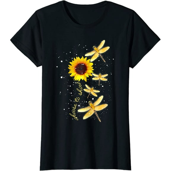 Dragonfly Sunflower Teacher Growth Mindset Choose To Shine T-Shirt