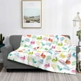 thumbnail image 2 of Zufioo Happy Easter Rabbit Print Horizontal Flannel Blanket, Anti-wrinkle, Anti-shrinkage, Anti-allergic Plush Blanket, Household Items Suitable for Bedroom-80"x60", 2 of 6