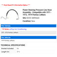 thumbnail image 2 of Power Steering Pressure Line Hose Assembly - Compatible with 1971 - 1972, 1979 Pontiac LeMans, 2 of 2