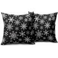 thumbnail image 2 of Black White Winter Snowflakes Pillow Covers 20x20 Set of 2 Christmas Print Decorative Throw Pillows Outdoor Farmhouse Xmas Holiday Seasnoal Pillowcases Cushion Case Decor for Home Sofa Couch Bed, 2 of 6