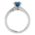 thumbnail image 4 of Mauli Jewels 1.25 Carat Blue & White Diamond Twisted Shank Solitaire Engagement Ring In 10K Solid White Gold, Ring Size 7.5, 4 of 6