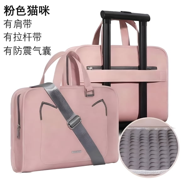 GASTROPOD 2026 New Rolling Computer Bag Laptop Tote Women Pink Pu 1Pack Portable for Office School and Travel