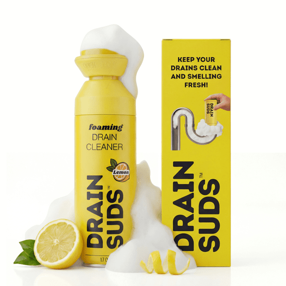 SonicPower Foaming Drain Cleaner, Sink Cleaner and Deodorizer, Drain Clog Remover for Kitchen Sinks, Bathrooms, Shower Drains, Tubs, Washbasin, Clogged Pipe Opener, Lemon, 1 Pack
