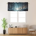 thumbnail image 2 of Deer Kitchen Curtain Valances Forest Pine Tree Nature Night Scenery Safari Hunting Window Valance for Bedroom Bathroom Living Room Dining Room Valances Set 54 by 18 in, 1 Panel, 2 of 6