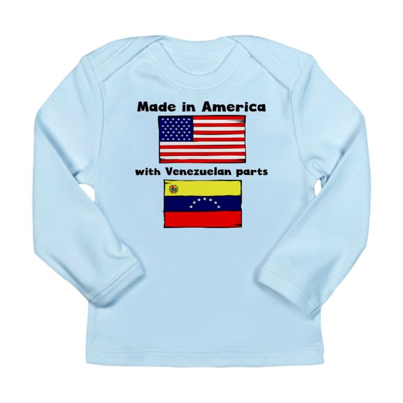 CafePress - Made In America With Venezuelan Parts Long Sleeve - Long Sleeve Infant T-Shirt