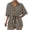 Khaki, variant on Qiopertar Women's Stripe Lapel Cardigan Button Mid Sleeve Belt Jumpsuit Shorts Casual Comfy Elastic Waist with Pockets Spring Summer Beach Vacation Fashion Romper, Blue XL
