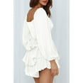 thumbnail image 3 of Pink Queen 2026 Spring Women Boho Off-Shoulder Ruffle Chiffon Summer Shorts Jumpsuit S-XL, 3 of 6