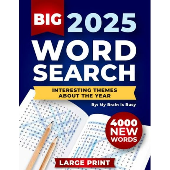 Pre-Owned BIG 4000 New Words Word Search for Adults: 100  Large Print Puzzles with Interesting Themes about the Year Paperback