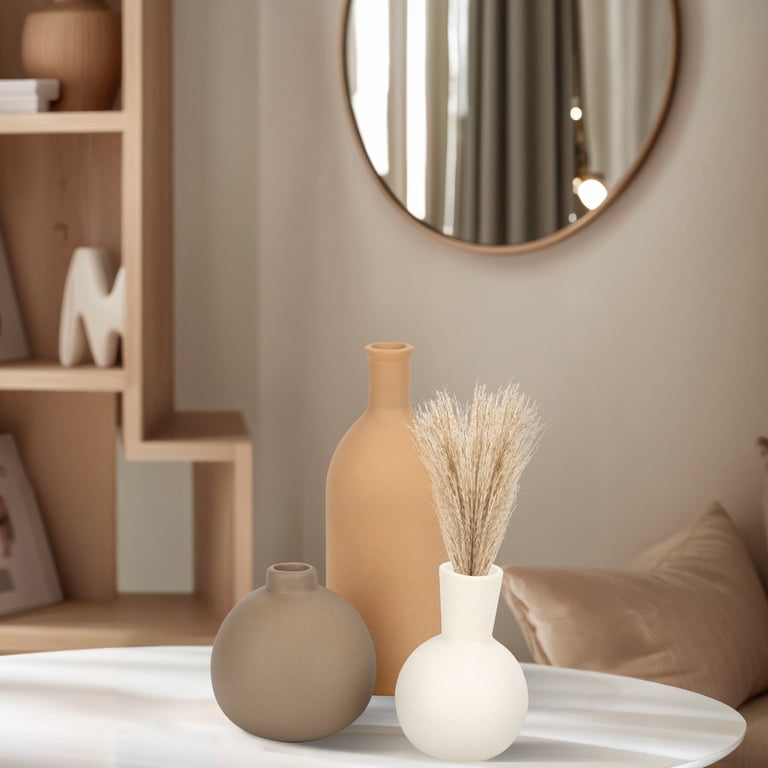 Sanmadrola Ceramic Vase Set, 3-Piece, Brown photo 3