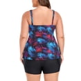thumbnail image 6 of OCEAN BLUES Plus Size Women's Swimsuit Set for Women Tankini Top Swimwear with Shorts Two Piece Bathing Suit Size XL, 6 of 6