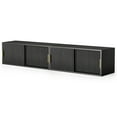thumbnail image 6 of Joyyskill Fluted Floating TV Stand Set of 2, 30" Multi-Purpose Modern TV Display Shelf Console Entertainment Center Cabinet with Sliding Doors, Black, 6 of 6