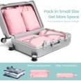 thumbnail image 3 of Compression Packing Cubes for Travel Women - Travel Bags Luggage Organizers Travel Essentials Compression Cubes for Travel Carry on Suitcases,Pink, 3 of 18