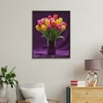 thumbnail image 4 of Paint By Numbers Kit for Adults Beginner - DIY Multicolor Tulips Vase Purple Background Canvas Painting Kits for Adults, Frameless Paint By Number for Adults for Home Wall Decor 16x20 Inch, 4 of 7