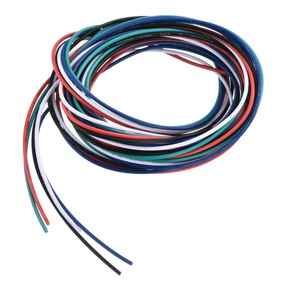 26 Gauge Hookup Wire 1.5m/5ft 26AWG Flexible Electrical Wire Tinned Copper Stranded 5 Color, 1.3mm