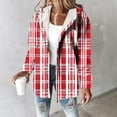 thumbnail image 2 of Fashion Flannel Plaid Jackets for Womens Oversize Plaid Printe Long-sleeved Long-sleeved Hooded Casual Coat, 2 of 6