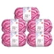 thumbnail image 1 of Uxcell paquete de 5 ovillos de hilo de mezcla de algodón de 50g para ganchillo en color rosa y blanco, 1 of 7