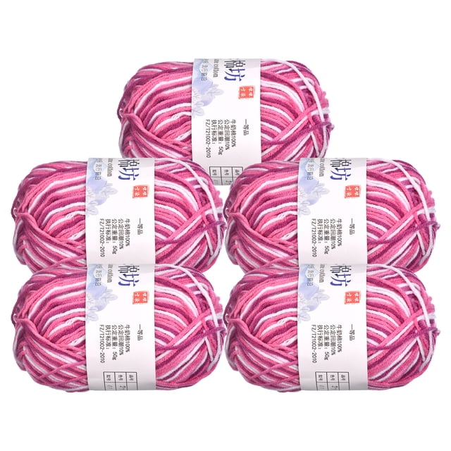 Unique Bargains Fil Mélange de Coton Rose Blanc, Lot de 5