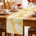 thumbnail image 5 of Palm Leaves Yellow Table Runner 90 Inches, Summer Botanical Coastal Tropical Bed Runner Dresser Scarves Tabletop for Indoor Outdoor Parties/Ceremony/Banquet, 13" x 90", 5 of 9
