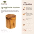 thumbnail image 5 of Teak Wood Container with Wooden Lid - Large 2-Pack, 5 of 5