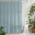 thumbnail image 2 of Xipuska Vintage Haze Blue Shower Curtain - Water Repellent Fabric Shower Curtains Washable, Farmhouse Retro Solid Color Linen Texture Decorative Cloth Bathroom Curtains Modern Bath Decor 72"x78", 2 of 6