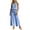 A1_Blue#women's gingham matching set, variant on Lcziwo Two Piece Set for Women Elastic Waist Ruffle Trim Tank Tops Wide Leg Pant Set Plaid Casual Beach Vacation Lounge Set Khaki,L