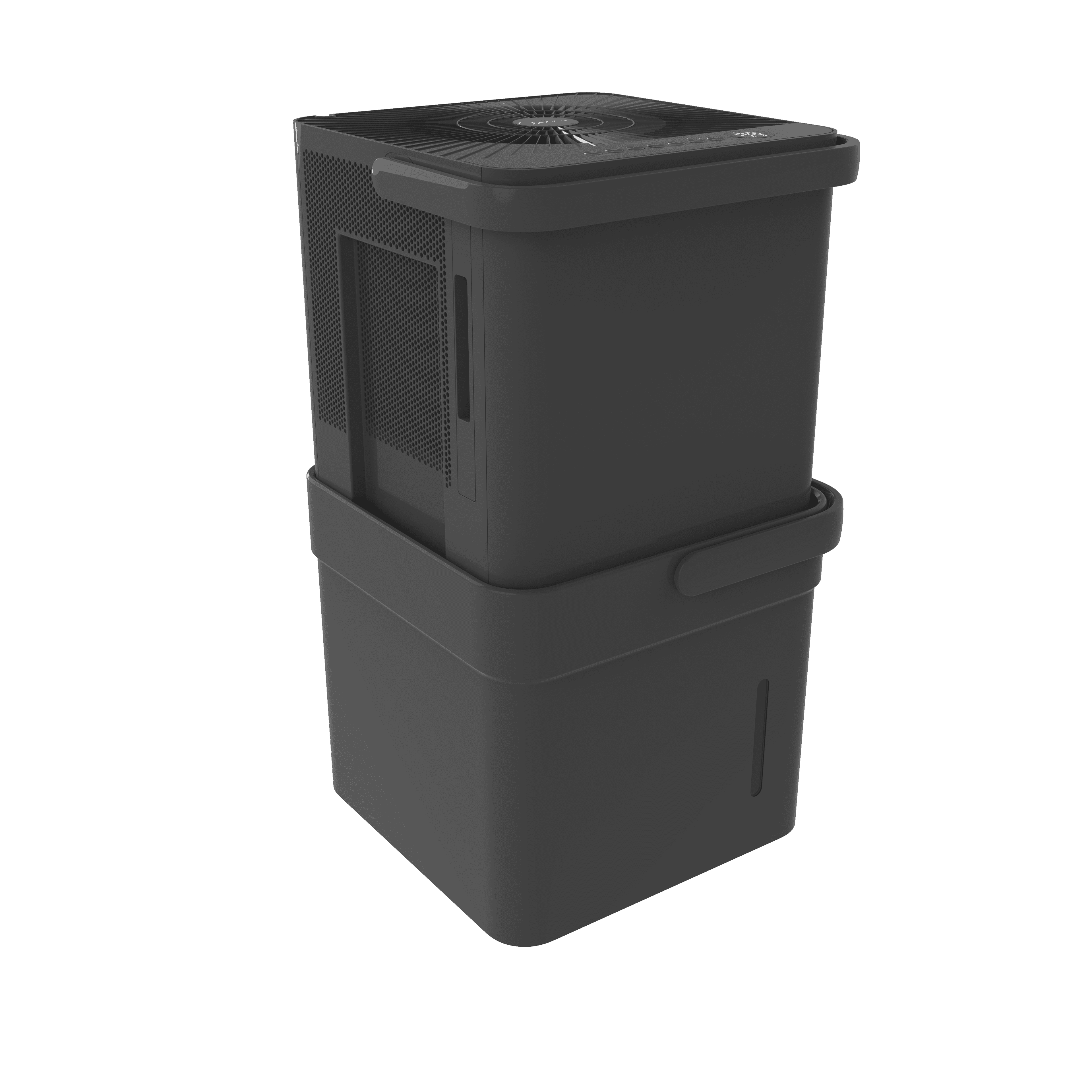 Restored 50 pt. Cube Dehumidifier with Pump up to 4,500 sq. ft Gray, (Refurbished)