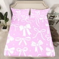thumbnail image 2 of Feelyou Stars Bowknot Teens Twin Sheet Sets, Purple Cartoon Bow-tie Bedding, 3-Piece, 2 of 7