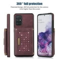 thumbnail image 2 of Nalacover Wallet Crossbody for Samsung Galaxy A51 4G Phone Case with Lanyard Strap Credit Card Holder, PU Leather Protective Handbag Purse Kickstand Bling Diamond Cover Women Girl, Wine Red, 2 of 10