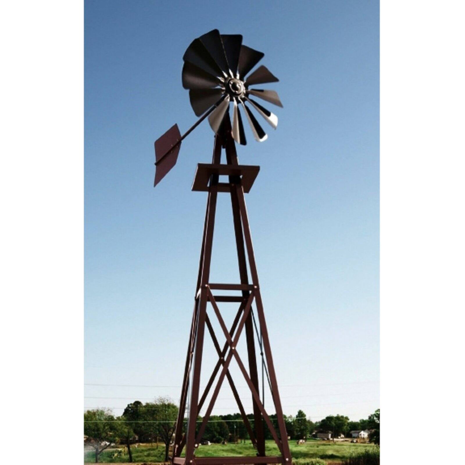 Decorative Bronze Powder Coated Metal Backyard Windmill
