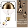 thumbnail image 2 of Half Chrome Edison Light Bulb, 60W Equivalent,Dimmable G80/G25 Globe Shape Decorative, Half Gold Reflected Light 2000K Soft White E26 For Wall Sconce Chandelier Retro Fixture,Base Pack of 2, 2 of 6