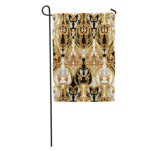 POGLIP Gothic Baroque Pattern Victorian Garden Flag Decorative Flag House Banner 12x18 inch