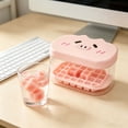 thumbnail image 4 of Bandeja para cubitos de hielo con forma de cerdito y molde de silicona a presión: un solo botón para extraer fácilmente el hielo, silicona de grado alimenticio, incluye pala para hielo, divertida, 4 of 6