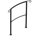 thumbnail image 4 of Handrails for Outdoor Steps, Fit 2 or 3 Steps Outdoor Stair Railing, Picket#2 Wrought Iron Handrail, Flexible Porch Railing, Black Transitional Handrails for Concrete Steps or Wooden Stairs, 4 of 11