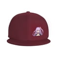 thumbnail image 3 of DouZhe Flat Brim Cap Snapback Hat, Moe Anime Character Girl Prints Adjustable Red Adult Baseball Cap, 3 of 6