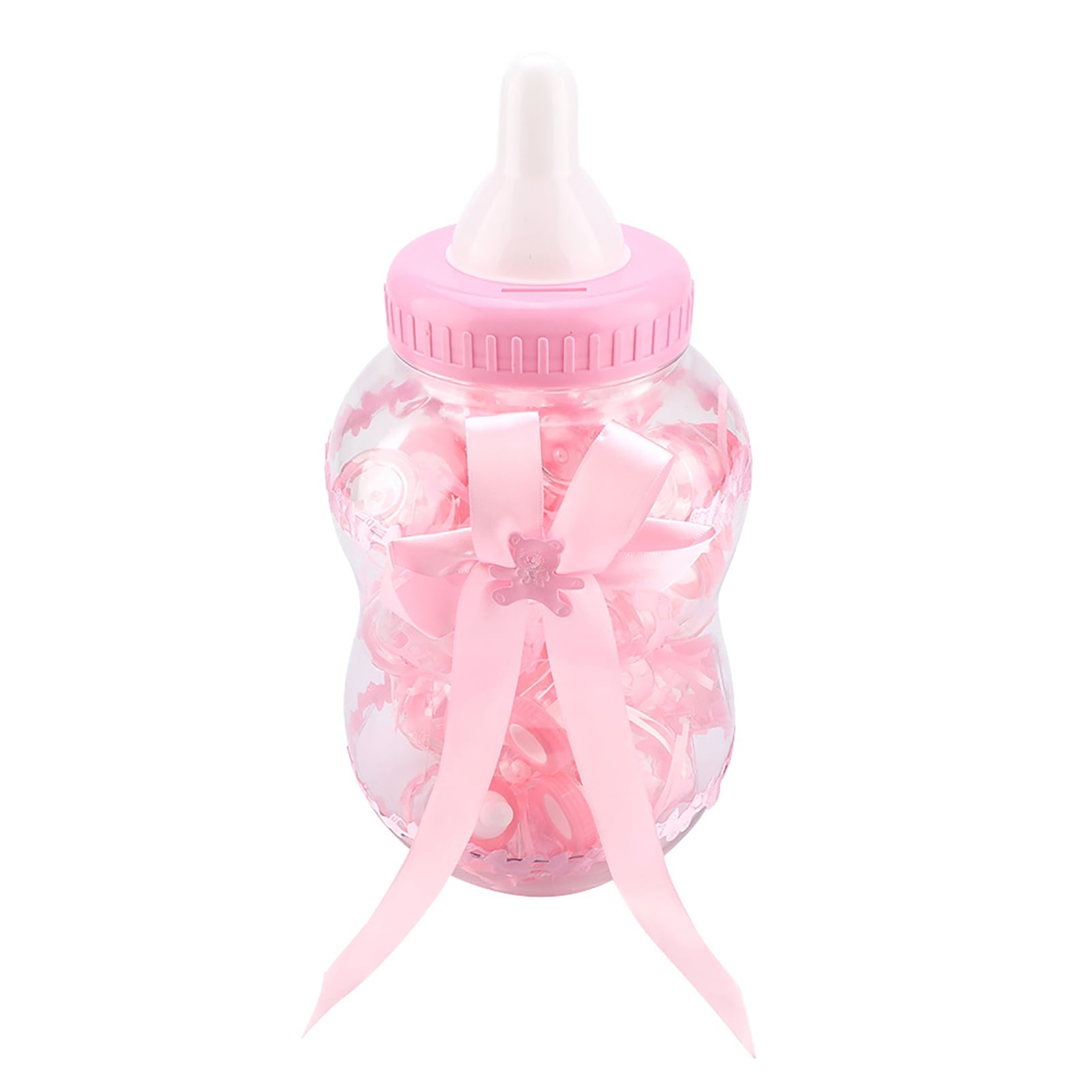 Yajisi 30 Count Cute Baby Feeding Bottle Shape Candy Gift Boxes for Gender Reveal Baby Shower Party Favors, Pink (38cm / 15.0 inches)