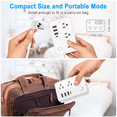 thumbnail image 7 of BOHASHIN Power Strip Extension Cord, 10 ft long Extension Cord for 6 Widely Spaced Outlets with 4 USB Fast Charge USB Charging Ports(White), 7 of 7