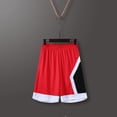 thumbnail image 1 of Shorts de Basketball pour Hommes avec Poches, Shorts de Sport en Maille Respirants/évacuant l'Humidité Rouges, 1 of 2