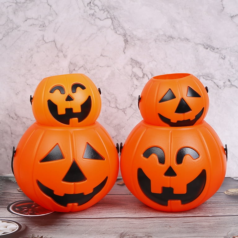 Halloween Christams Party Props Plastic Pumpkin Bucket Candy Box Halloween  Decor