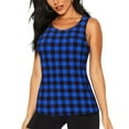 thumbnail image 2 of Picia Buffalo Plaid Blue Black Pattern Women's Workout Tank Top,Breathable Activewear,Slim Fit Athletic Top,Versatile Workout Moisture-wicking top-, 2 of 9