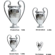 77cm/30inch 2024 European PSG Champions Soccer Trophy Awards Cup Football Cup Fans Souvenir with Keychain Engraving Champion Team Name),Silver,European League Champion